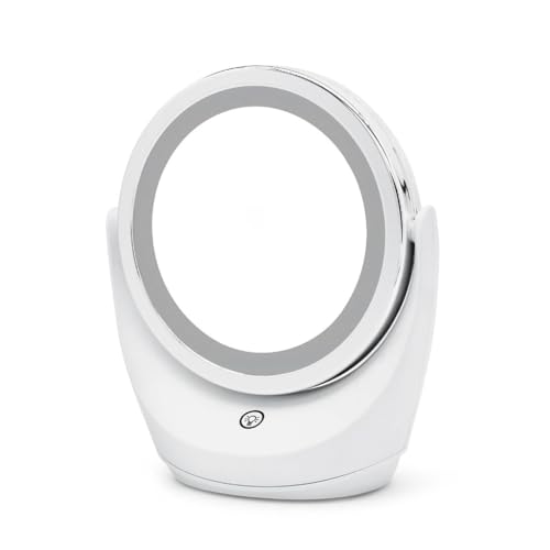 Miroir de maquillage à intensité variable double face avec éclairage led