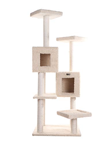 Armarkat A6702 Pet Cat Tree With Two Real Wood Houses, 67", Beige #TOP3