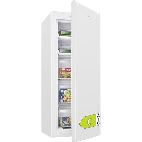 Clatronic® Gefrierschrank Nofrost | Energieklasse C | 143cm | Tiefkühlschrank | MultiAirflow | leise 39dB | bis zu -18°C | Türanschlag wechselbar | 161L Freezer | Gefrierschrank gross GS 200 weiß