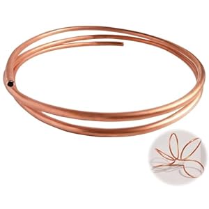 Quickun Copper Tube 1/4″ ID × 5/16″ OD (6-8mm) Seamless Round Pipe Tubing (3.28FT)