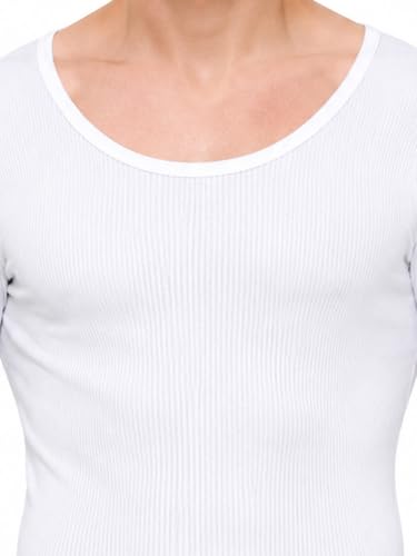 Image of BODYCARE Men's Round Neck Thermal Top | Full Sleeve Winter Innerwear | Soft Cotton Rib Fabric with Silicone Wash | Warm Thermal Vest for Men