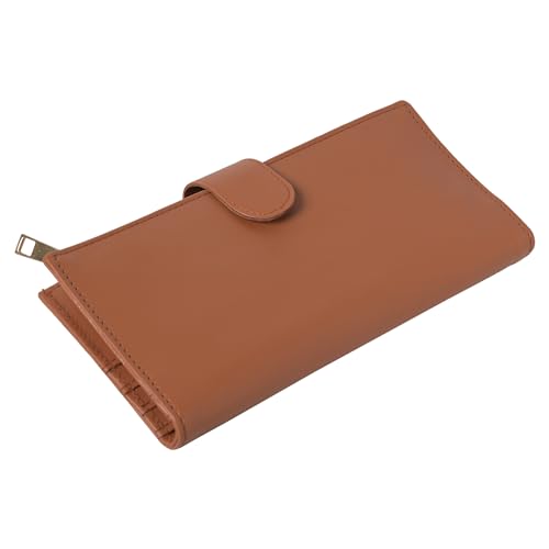 Women's Clutch Wallet | Two-Fold Design | Premium Vegan Leather | Holds Up to 10 Cards & 1 ID Slot | 2 Note Compartments & 1 Coin Pocket | Magnetic Closure | Tan2