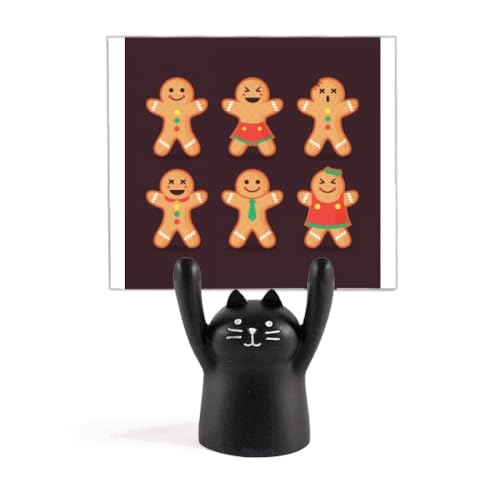 Porte-mémo chat noir pain d'épices homme : idée cadeau originale