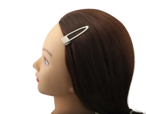 Pinzas de cabello en forma de lágrima de 55 mm, clips metálicos estilo cocodrilo para manualidades DIY (Plateado - 50 piezas) miniatura 6
