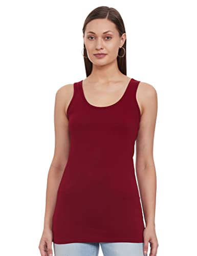 Image of Longies Women's Sleeveless Camisole (LWSLTPO2V001 D.Maroon & Rust10 M)