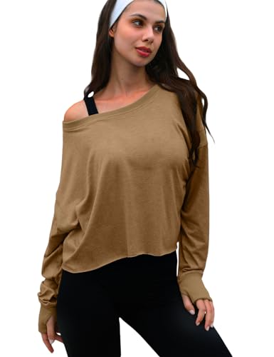 Image of UNIANKIYA Open Back Workout Tops for Women Long Sleeve Cropped Athletic Clothes Gym Running Yoga Low Impact Sports T Shirts
