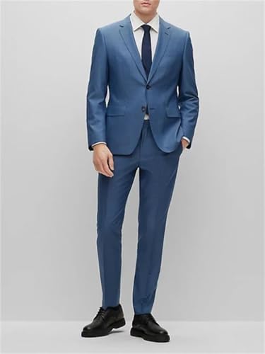 SHUZHXLZANGY Men's 2 Piece Suit Slim Fit Suits for Men Two Button Solid Jacket Suit Wedding Party Dinner2