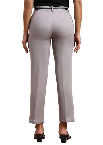 Image of FRAULEIN Women Formal Trousers | Slim Fit Office Pants | Ankle Length Work Pants | Business Casual Corporate Wear