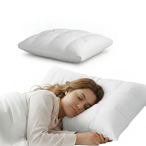 Image of Luxury Hotel Bed Pillow, Premium Microfiber Filling, Jacquard Fabric, Concealed Zipper, Breathable Washable Cover, White Comfort Bedding Cushion Soft, 68 x 45 x 25 cm
