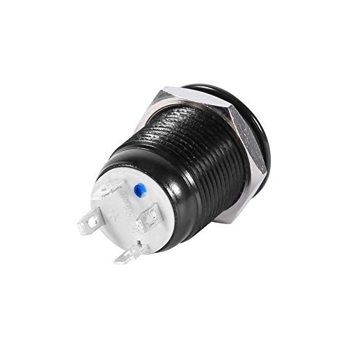 Image of 12mm Momentary Push Button Switch 12v LED Light Car Switch Metal Momentary Push Switch On Off Latching(Blue LED Light)