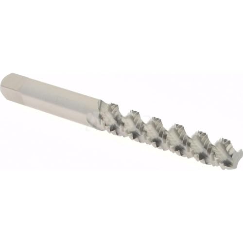 Hertel Spiral Flute Tap, M6x1, Metric Coarse, 3 Flute, Bottoming Chamfer, 6H Class of Fit, High-Speed Steel, Bright/Uncoated Finish, 2-1/2