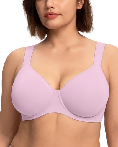 Image of HSIA Bras for Women Minimizer Full Coverage, Plus Size T Shirt Unlined Underwire Smooth Bra, Seamless Cups Joan Ultimate Soft