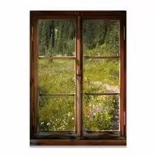 Fenêtre nature décoration murale scandinave pour mur vide - 4