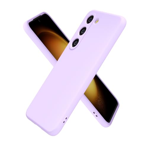 oakxco for Samsung Galaxy S23 Plus Case Silicone, Ultra Slim Thin Phone Case for Women Girls, Plain Color Minimalist Aesthetic Cute Girly Design, Soft Rubber Gel with Camera Cover, Purple Lavender