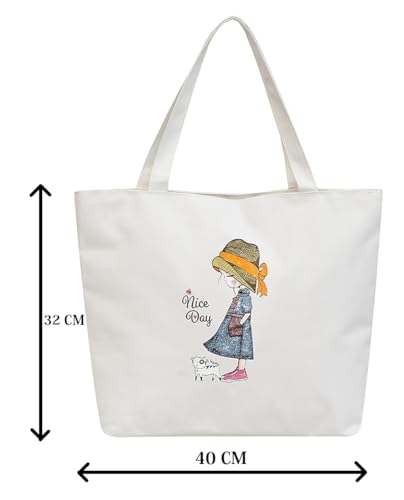HSR-Tote-Bags-For-Women-Girls-Canvas-Handbag-Zipper-Large-Capacity-Fashion-Bag-for-College-Office-Nice-Day-Girl-Print