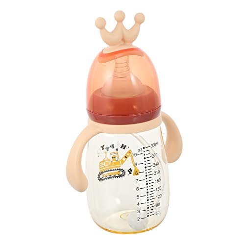 Vaguelly ストロー付きベビーウォーターボトル 幼児用トレーニングカップ ダブルハンドル設計 衛生蓋付き 哺乳瓶から大人用カップへの移行に適したシッピーカップ