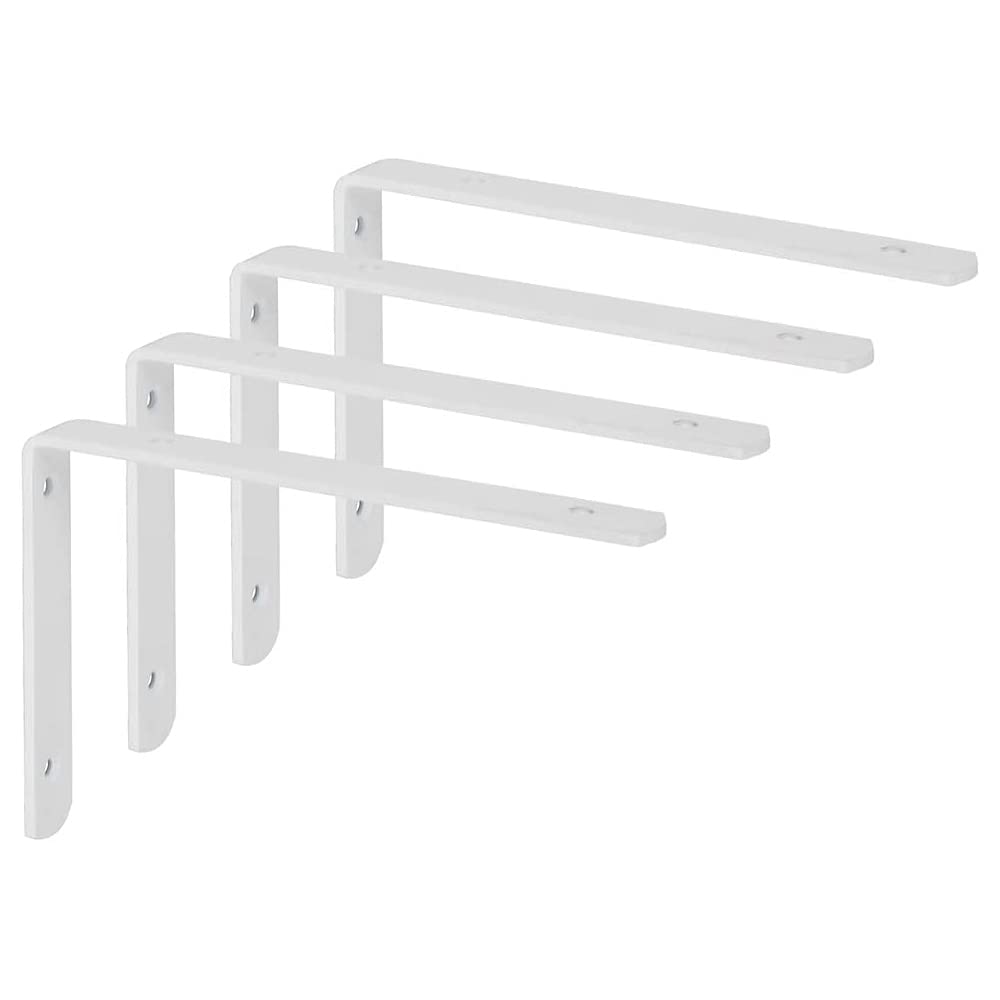 Ancllo White 4Pcs 200X140mm Floating Shelf Bracket Metal Brackets Heavy Duty Corner Brace Support Wall Hanging