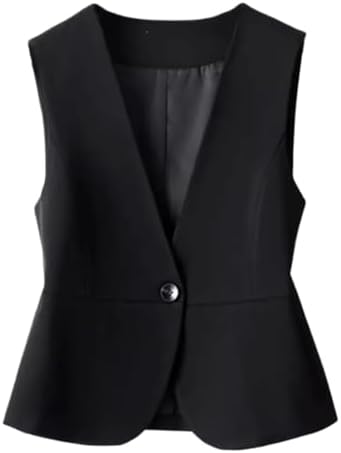 Gilet Costume Femme – Kaki – Coupe Régulière – Rétro – Toutes Saisons – Sans Marque