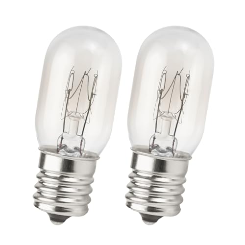 2 Pack 10692 MicrowaveBulb 110-130V Wide Voltage E17 T7 110-130V 25W Compatible with GE Appliance Bulb Fits for Whirlpool Maytag GE Amana Over The Range Hood Microwave Appliance Bulb Lava Lamp