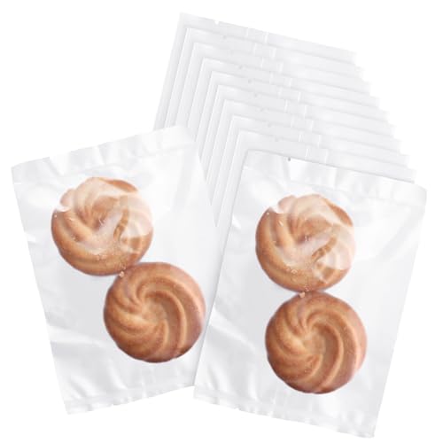 Prembag 100 Pcs 3-9/10 x 5-3/10 Inch Semi-Transparent Heat Seal Cellophane Bags for Cookies,Matte Cookie Sleeves,Frosted Treat Bag for Packaging Candy Snack Baked Food