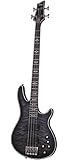 Schecter Hellraiser Extreme-4 4-String Bass Guitar, See-Thru Black Satin