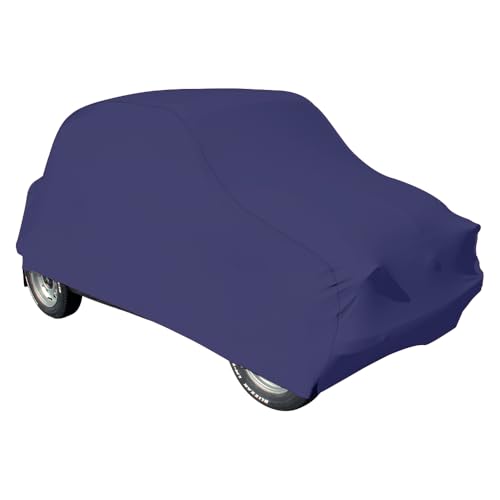 RAPID LUX - Copriauto su misura per Fiat 500 epoca, Antipolvere, Traspirante, Elasticizzato, Bordo elastico, Non abrasivo, Lavabile, Uso interno, Poliestere, Blu