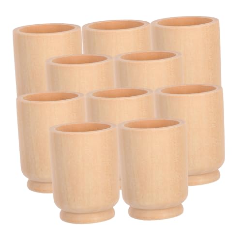 Cabilock 10Pcs Egg Display Stands Egg Holders for Party Favors Decorations and Home Decor Wood Cups for Celebrations