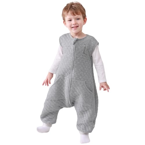 Image of HOMEAL Baby Sleep Sack With Feet, Toddler Wearable Blanket With Legs, TOG 1.0, 2t-3t, Sleeveless