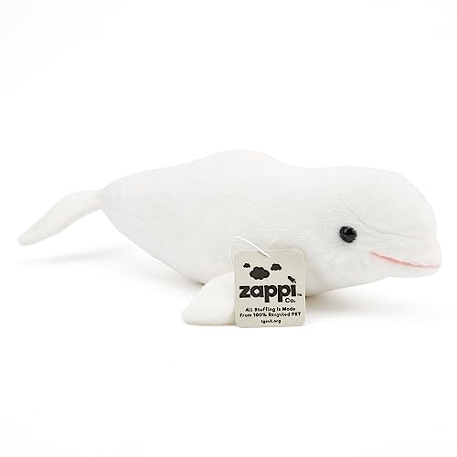 Zappi Co Ultra Soft Beluga Whale Plush Toy (32cm Length) - Eco-Friendly, Newborn Gift, Realistic Lifelike