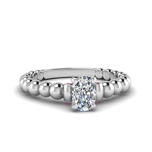Image of 55Carat Choose Your Gemstone Bead Diamond CZ Engagement Ring sterling silver Emerald Shape Side Stone Engagement Rings Everyday Jewelry Wedding Jewelry Handmade Gifts for Wife US Size 4 to 12