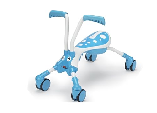 TP Toys Trotteur ScrambleBug Tide 4 Roues – Portique Pliable 360° – Roues Silencieuses Anti-rayures – Mobilité Intérieur/Extérieur – Dès 12 Mois – Design Insecte Bleu/Blanc