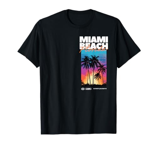 Miami Beach Florida vacaciones de verano palmera EE.UU Camiseta