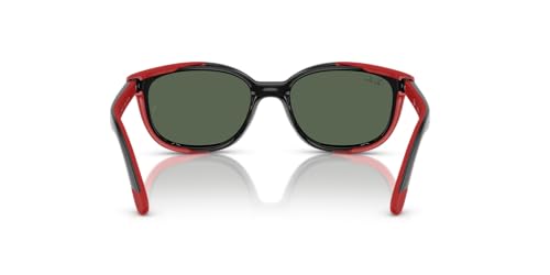 Ray-Ban RY1632C Clip-on Sunglasses for Unisex Kids Round Accessory, Black On Rubber Red/Dark Green, 46 mm by Ray-Ban - Image 4