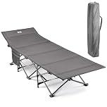Trail Folding Camping Bed for Adults, Sturdy Heavy Duty Steel, Luxury Duoweave Fabric, Lightweight Guest Sleeping Bed, Fast Easy Set Up, Carry Bag, 110kg Max Weight (L190cm/6.2ft x W67cm x H36/48cm)