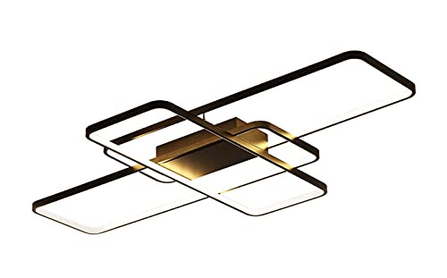 s,Atenuación Led Lámpara De Techo Lámpara Moderna Redonda Rectángulo Diseño Sala De Estar Lámpara De Techo Luces Dormitorio Cocina Restaurante Oficina Pasillo Escaleras /Atenuación Continua/L90Cm
