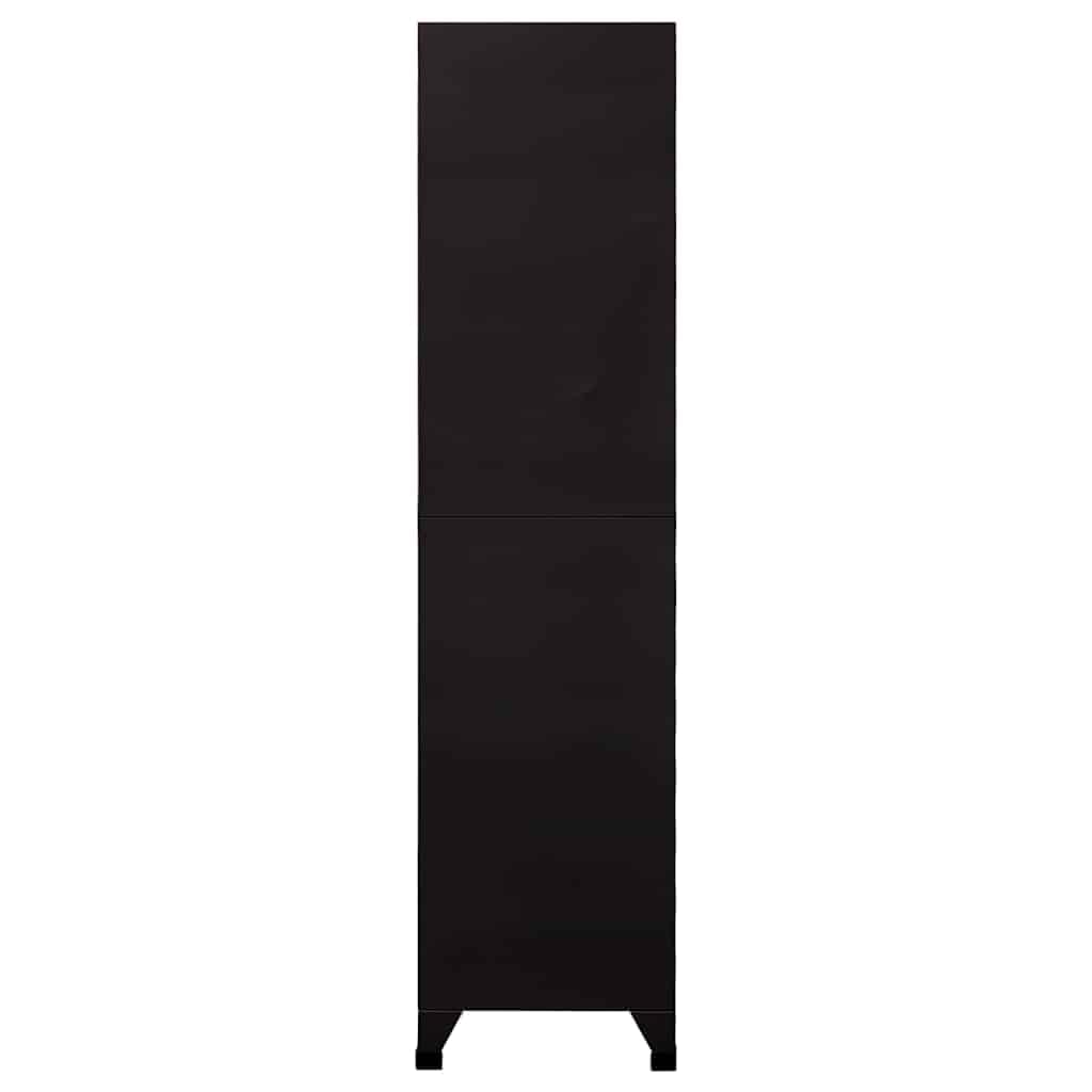 Taquilla de acero negro con 18 compartimentos, 90 x 40 x 180 cm