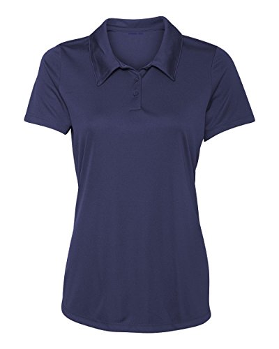 Animal Den Women's Dry-Fit Golf Polo Shirts 3-Button Golf Polo's in 20 Colors XS-3XL Shirt, Navy, Medium