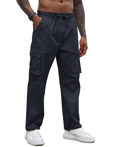 COOFANDY Men's Casual Cargo Pants Cotton Drawstring Athletic Jogger Sweatpants