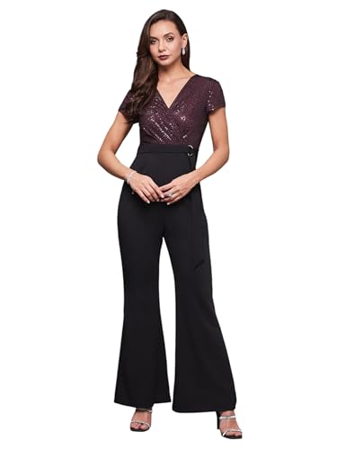 Image of Miss Chase Women's Keyhole Neck Regular Sleeve Regular Length Jumpsuit with Pockets