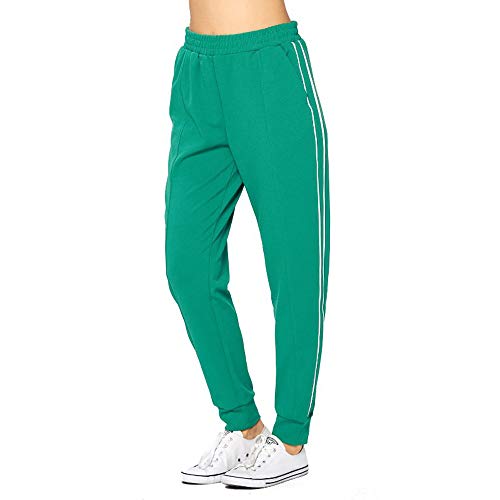 CI SONO Women's Jogger Fit Elastic Waist Active Training Striped Track Pants