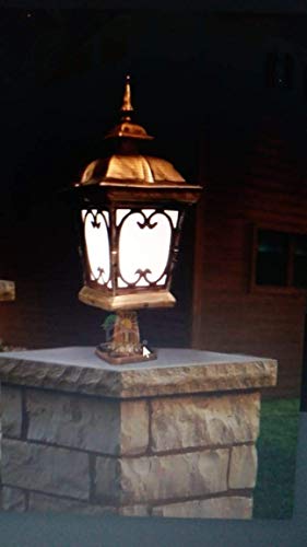 Image of Weldecor Outdoor Gate Light for Main Entrance Pillar - Antique Aluminium Waterproof Post Top Lamp for Boundary Wall, Main Gate & Home Exterior Set of 2