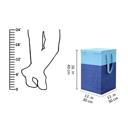 Image of 75L Non Woven Printed Rectangular Foldable Laundry Bag With Lid And Handle | Large Clothes Storage Organiser For Bedroom Dorm Utility Home Use | Laundry Basket Pack Of 4 | Sky & Navy Blue