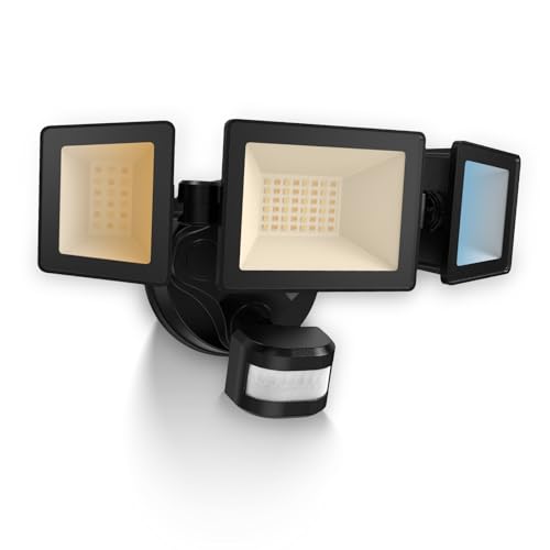 ALUSSO Motion Sensor Outdoor Lights Hardwired(Not Solar),Flood Lights Outdoor 120V, Dusk to...