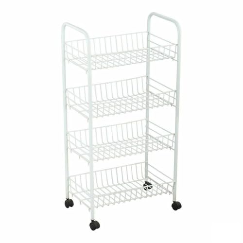 Confortime Carrito Verdulero Blanco Metal 4 Estantes 36 x 26,5 x 86 cm (5 Unidades)