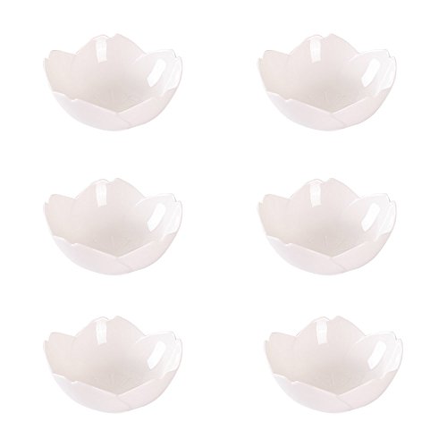 SOCOSY Chic Glossy Sakura Shaped Sauce Dish Sushi Dipping Bowls Appetizer Plates Porcelain Serving Dish Seasoning Dish 3