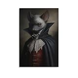 FUPMTKLT Gothic-Fledermaus-Vintage-Poster, Kunstposter, 