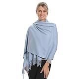 Women Pashmina Scarf Wrap Shawl, L Blue Soft Wool, Travel Blanket Accessories, Evening Wedding Party, Mom Grandma Friend Sister Wife Girlfriend Christmas Christian Good Gift