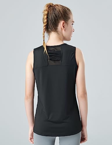 4 Pack Youth Girls Athletic Tank Tops Dry Fit Active Performance Tech Sleeveless Shirts4