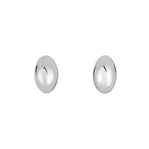 Ritastephens Sterling Silver Polished Clip-on Earrings (Round or Oval)2