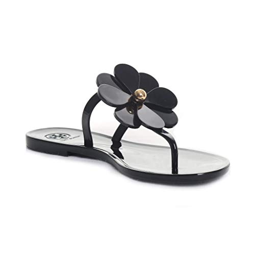 Tory Burch Flower Jelly Thong Perfect Black 8 : Tory Burch: Amazon.in:  Fashion